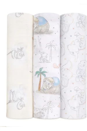 Aden + Anais White Large 100% Cotton Muslin Blankets 3 Pack one