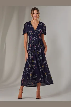 Jolie Moi Mesh Short Sleeve Midaxi Dress AU 14