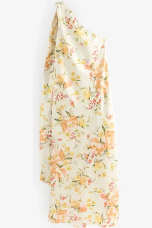 Next Bridesmaid Satin Maxi One Shoulder Scarf Neck Dress AU 24