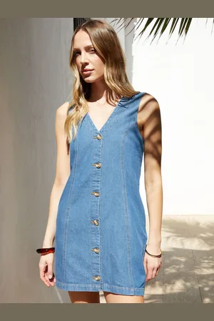 Threadbare Waistcoat Denim Mini 100% Cotton Dress 10