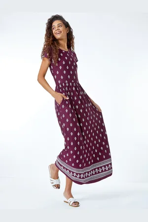 Roman Paisley Border Print Maxi Dress AU 12
