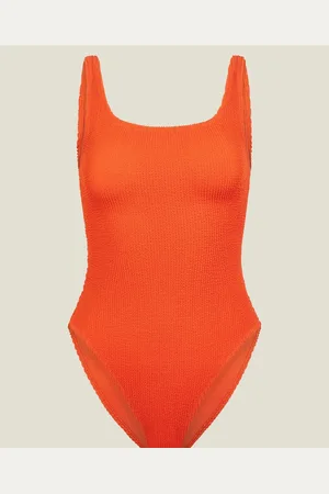 Accessorize Orange Crinkle Swimsuit small