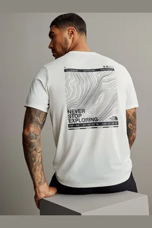 The North Face White Topographic Back Print T-Shirt XXL