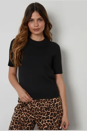 Threadbare Black Short Sleeve Knitted T-Shirt AU 8
