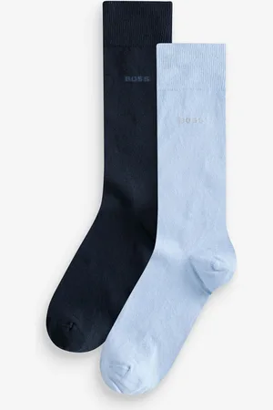 HUGO BOSS Blue Regular Length Cotton Blend 2 Pack Socks