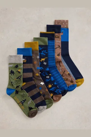 White Stuff Blue Days Of The Week Socks 7 Pack M-L