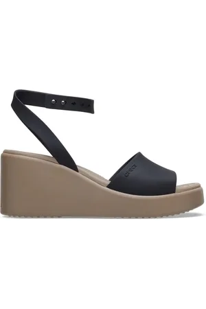 Crocs Black Brooklyn Ankle Strap Wedges AU 9 (EU 39.5)
