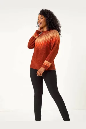 Roman Red Petite Diamond Print Jumper AU 18