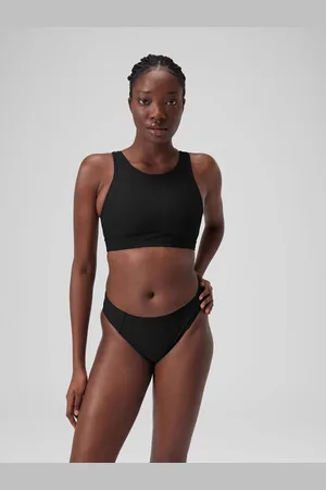 Speedo Black Womens Solid Bikini Top with Mesh XL