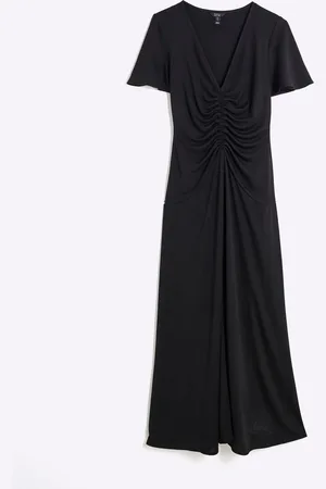 River Island Ruched Front Maxi Dress AU 16