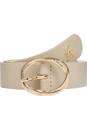 Tommy Hilfiger Cream Chic Leather Belt 34W x 31L (UK 34 R)