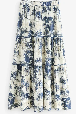 Next 100% Cotton Tiered Maxi Skirt AU 14 R