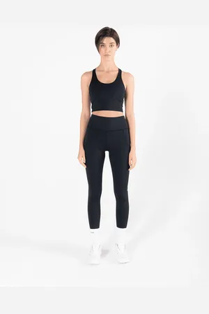 Gym + Coffee Black Womens Relentless 7/8 Leggings L Reg