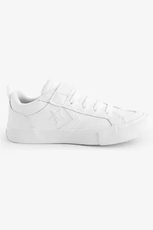 Converse White Junior Pro Blaze Strap Trainers uk2eu345