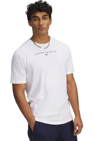 Under Armour White Stacked Logo T-Shirt XXL