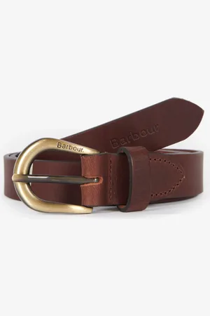 Barbour Brown Allanton Thin Leather Belt S