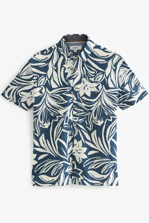 Next Printed Floral Short Sleeve Oxford Shirt M