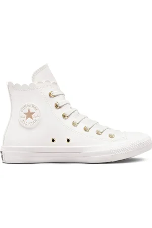 Converse White Scallop High Top Trainers AU 8 (EU 40)