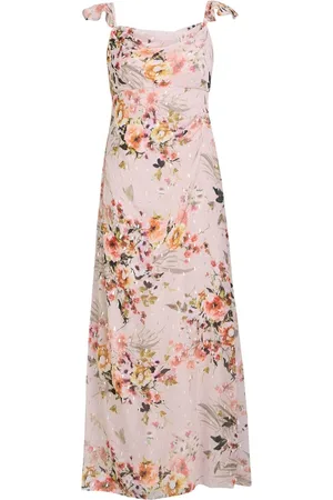 Gina Bacconi Serenity Floral Print Chiffon Maxi Dress 16