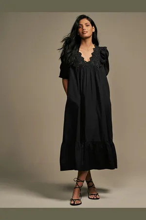 Laura Ashley Broderie Frill 100% Cotton Dress AU 12