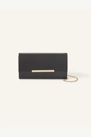 Accessorize Black Patent Clutch Bag One