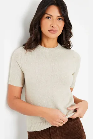 Threadbare Natural Short Sleeve Knitted T-Shirt AU 10