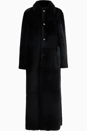 AllSaints AllSaints Black Serra Maxi Shearling 100% Cotton Coats XS