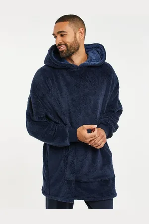 Threadbare Navy Blue Borg Oversized Loungewear Hoodie S