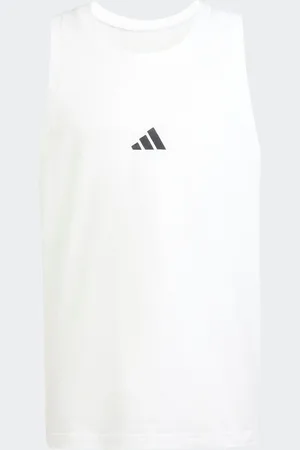 adidas White 100% Cotton Tank L Reg
