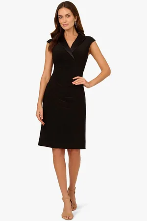 Adrianna Papell Jersey Tuxedo Dress AU 10