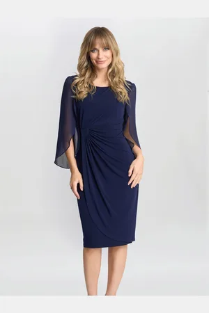 Gina Bacconi Ryder Jersey And Chiffon Wrap Dress 20