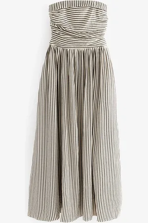 Next Seersucker Bandeau Midi Summer Dress AU 8 Petite