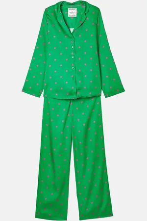 Joules Bonnie Green Satin Pyjama Set small