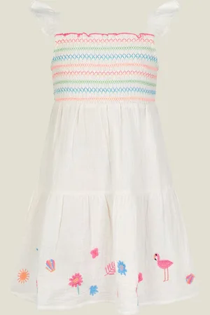 Accessorize Girls 100% Cotton Floral Embroidered Dress 11