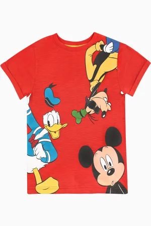Character Red 100% Cotton Mickey Mouse Donald & Goofy T-Shirt 5