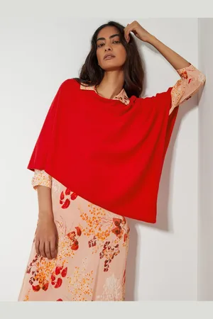 Monsoon Red Carly Poncho S-M