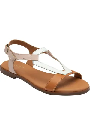 Lotus Nude Leather Flat Sandals AU 9 (EU 40)