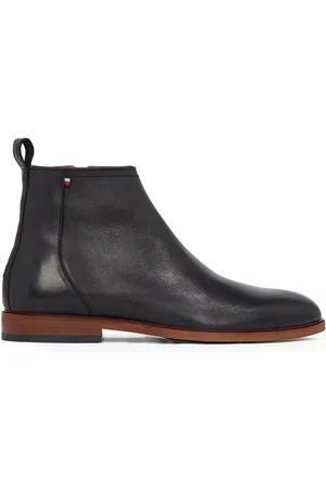 Tommy Hilfiger Black Leather Zip Chelsea Boots AU 8 (EU 42)