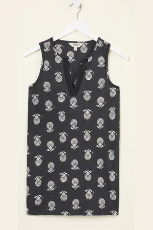 Fat Face FatFace Tessa Black Mono Shells Jersey Tunic 24
