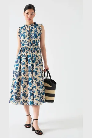 LK Bennett Isolde 100% Cotton Voile Dress With Frill Detailing 10