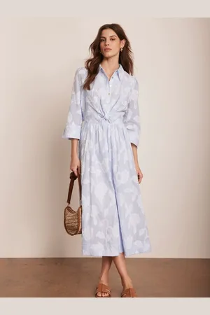 mint&berry 100% Cotton Twist Detail Midi Dress AU 12
