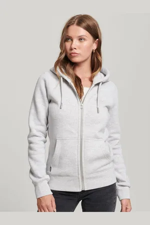 Superdry Grey Cotton Vintage Logo Embroidered Zip Hoodie AU 8