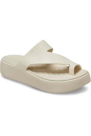 Crocs Natural Getaway Platform Toe Loop Sandals AU 7 (EU 37.5)