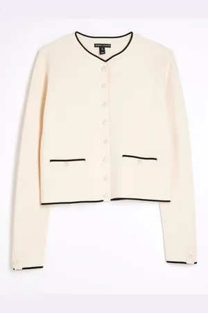 River Island Cream Military Cardigan 10