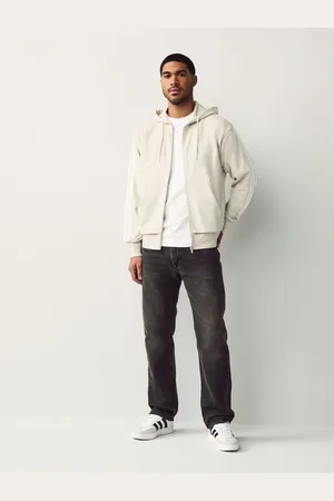adidas Cream 3-Stripe Full Zip Hoodie XL Reg
