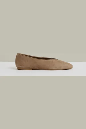 Reiss Amelia Leather Rounded-Point Toe Ballet Flats AU 5 (EU 36)
