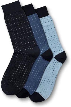 Charles Tyrwhitt Blue Micro Dash Cotton Rich Socks 3 Pack M