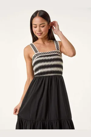 Roman Petite Crochet Trim Strap Dress 18