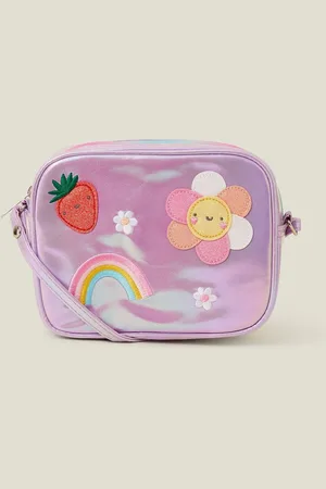 Accessorize Purple Girls Embroidered Camera Bag one