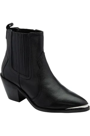 Ravel Black Leather Zip Up Ankle Boots AU 6 (EU 37)